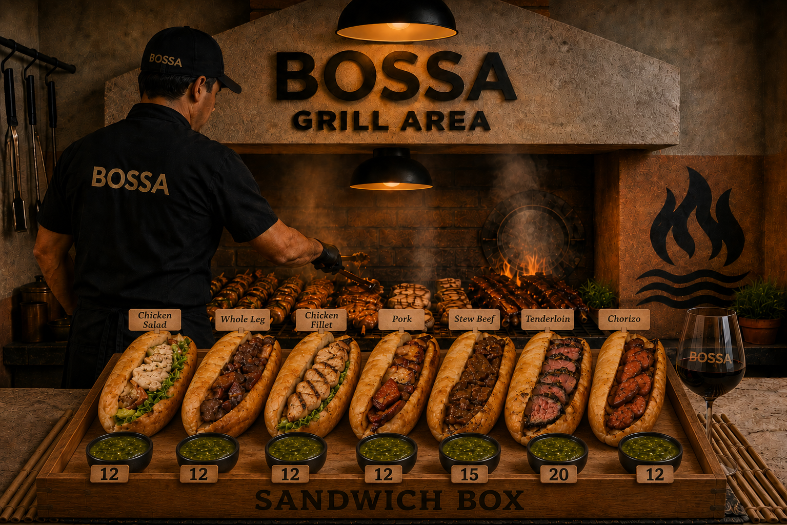 BOSSA Fire Bread Sandwich Box fire box — Curaçao weekend fire